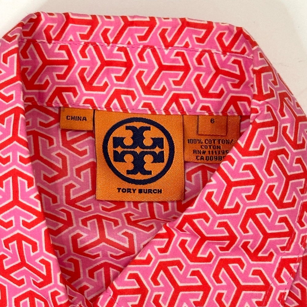Tory Burch Geometric Blouse Corton SZ 6